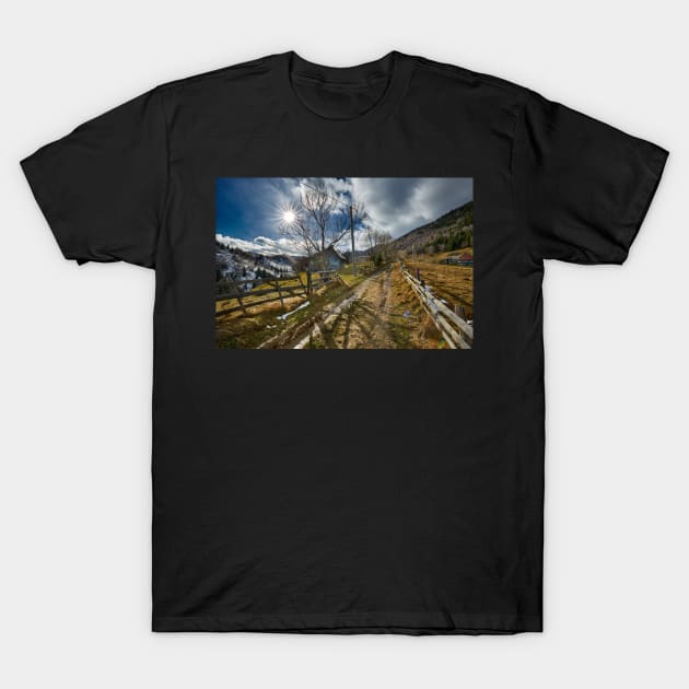 Rural road in the mountains T-Shirt by naturalis